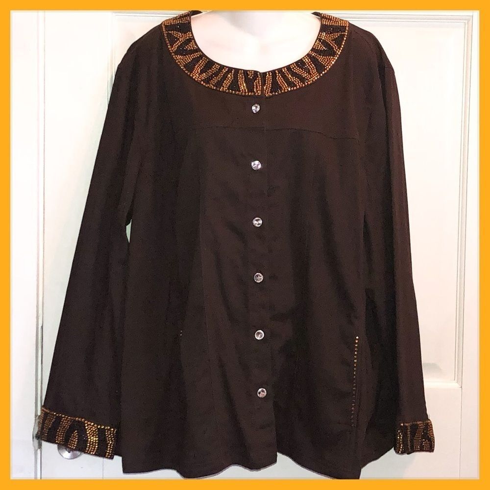 NWOT Quacker Factory 3X Crystal Jeanne Jacket 🐯